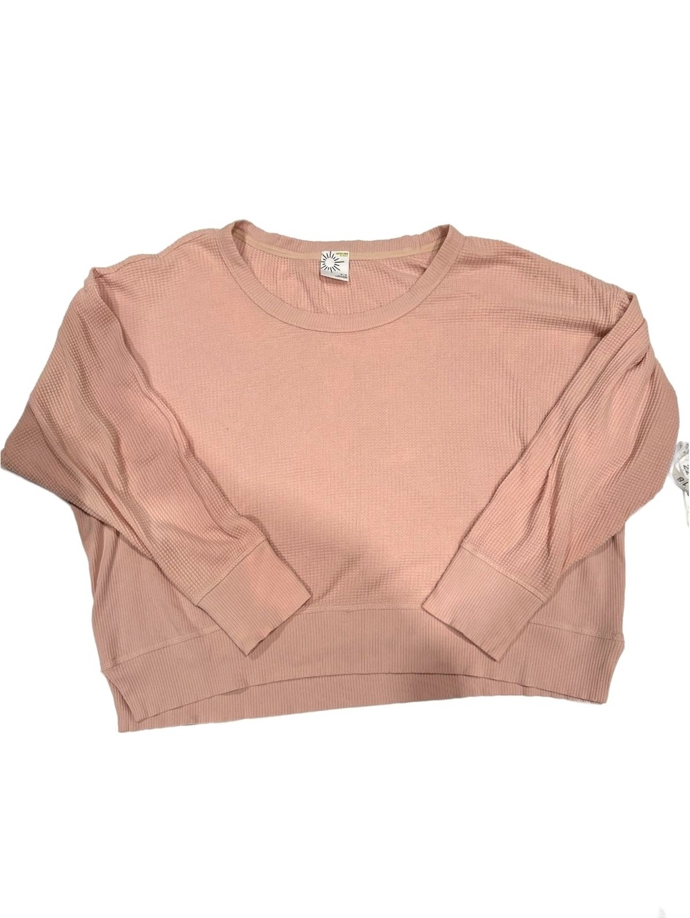 OFFLINE by Aerie Pink Waffle Knit Long Sleeve Sweatshirt Top M Thumbholes